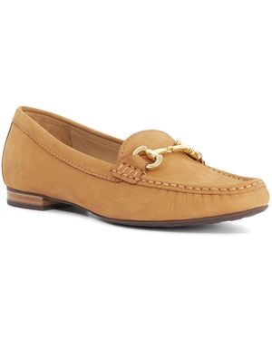 Dune Glenniee Suede Snaffle Trim Loafers - Natural