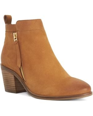 Dune Paicing Block Heel Side Zip Boots - Brown