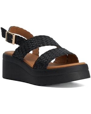 Dune Wf Kerbie Woven Wedge Sandals - Black