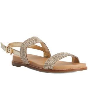 Dune Levias Embellished Flat Sandals - Brown