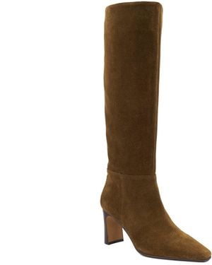 Dune Stride Angled-Heel Knee-High Boots - Brown