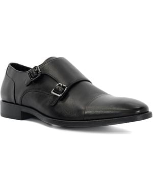 Dune Wf Satchin Wide Fit Double Strap Monk Shoes - Black