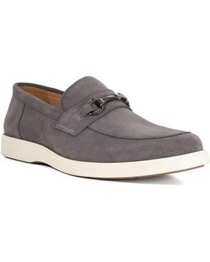 Dune Bosse Suede Snaffle Trim Loafers - Grey