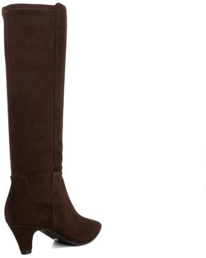 Dune Wf Sera Wide Fit Knee High Kitten Heel Boots - Brown