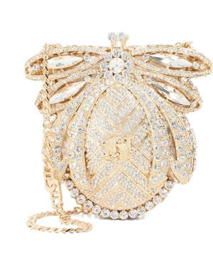 Dune Eaden Bug Diamante Embellished Clutch - Metallic