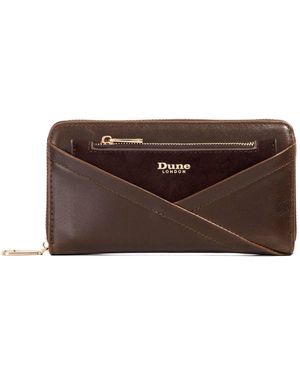 Dune Kelbey Crossover Detail Zip Around Purse - Brown