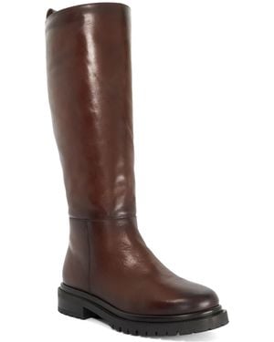 Dune Tilings Chunky Leather Knee-High Boots - Brown