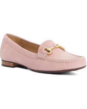 Dune Glenniee Suede Snaffle Trim Loafers - Pink