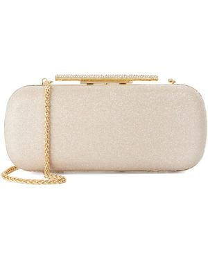Dune Body Structured Chain Strap Clutch Bag - Natural