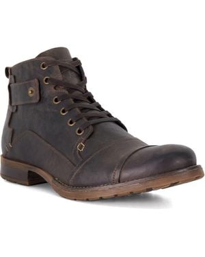 Dune Simon Leather Seam Detail Boots - Brown
