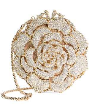 Dune Bling Floral Diamante Embellished Clutch - Metallic