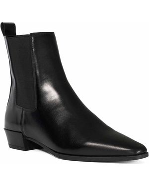 Dune Parkas Chisel Toe Low Heel Chelsea Ankle Boots - Black