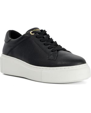 Dune Evienne Leather Lace-Up Chunky Trainers - Black