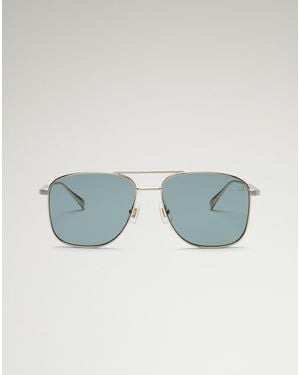 dunhill Uomo Luxury Occhiali Da Sole Barley Bridge Con Montatura Rettangolare - Blu