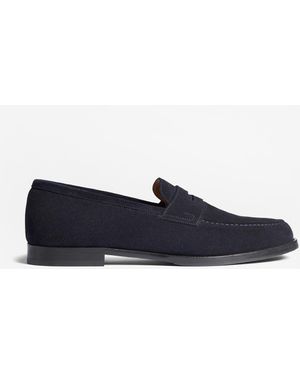 dunhill Herren Luxury Audley Penny Loafer Aus Veloursleder - Blau