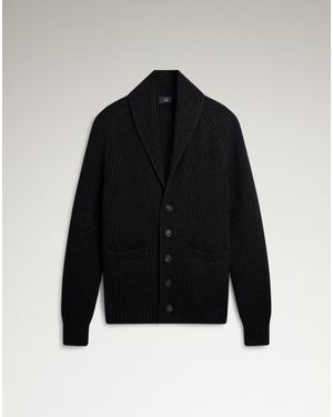 dunhill Herren Luxury Strickjacke Schalkragen Aus Baumwolle Und Kaschmir - Schwarz
