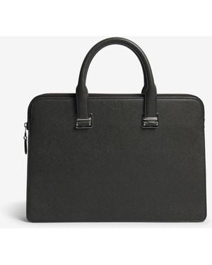 dunhill Luxury Leather Cadogan Single Gusset Document Case - Black