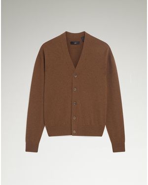 dunhill Herren Luxury Strickjacke Aus Baumwolle Und Kaschmir - Braun