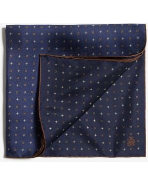 dunhill Luxury Silk Mini Floral Neats Neckerchief - Blue