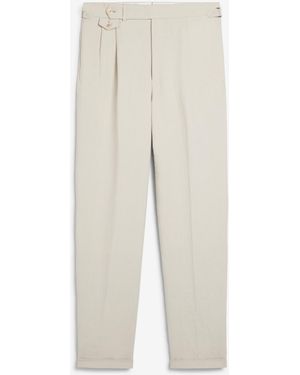 dunhill Uomo Luxury Pantaloni A Due Pinces - Bianco