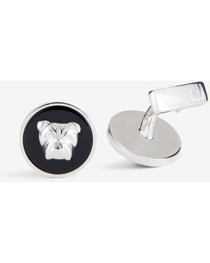 dunhill Uomo Luxury Gemelli Bulldog Con Onice - Metallizzato