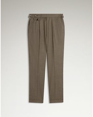 dunhill Herren Luxury Hose Aus Wolle Mit Doppelten Bundfalten Und Glencheck-Muster - Grün
