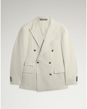dunhill Homme Luxury Veste À Double Boutonnage En Coton Et En Cachemire Cavendish - Neutre