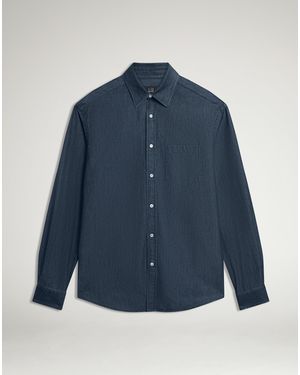 dunhill Uomo Luxury Camicia A Maniche Lunghe - Blu