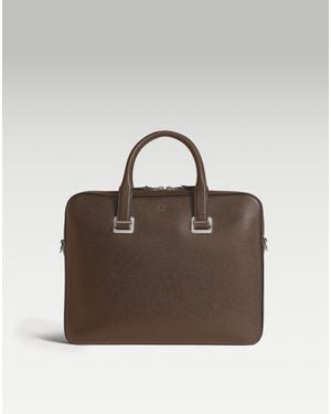 dunhill Luxury Leather Cadogan Single Gusset Document Case - Brown