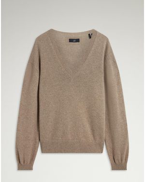 dunhill Herren Luxury Pullover Aus Kaschmir Mit V-Ausschnitt - Natur