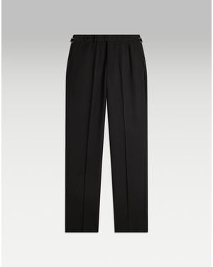 dunhill Herren Luxury Flat-Front-Hose Aus Cool Wool Mit Glencheck-Karomuster - Schwarz