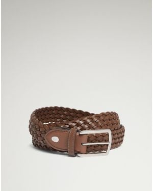 dunhill Luxury 32Mm Braided Leather Belt - Brown