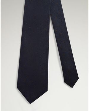 dunhill Luxury Silk Diamond Motif Woven Tie - Blue