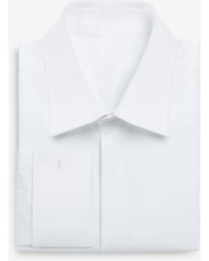 dunhill Luxury Cotton Oxford Bib Point Collar Evening Shirt - White