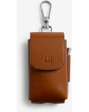 dunhill Herren Luxury Lederetui Für Zwei Golfbälle - Braun