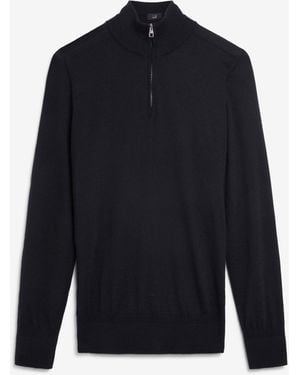 dunhill ' Luxury Superfine Cashmere 1/4 Zip Jumper - Blue