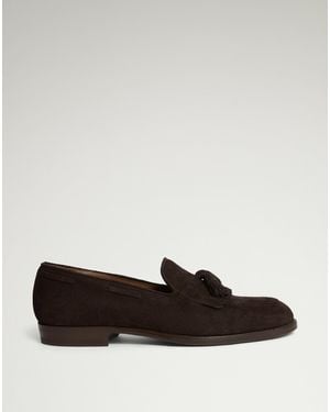 dunhill Herren Luxury Mount Kiltie Loafers Aus Veloursleder - Braun