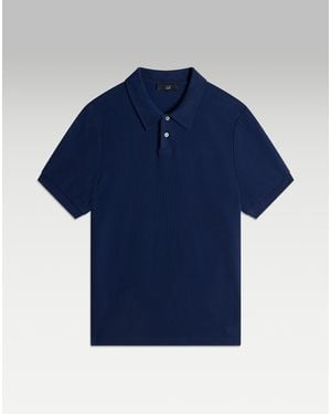 dunhill Herren Luxury Kurzärmliges Poloshirt Aus Baumwollpikee Mit „Ad Cypher“-Stickerei - Blau