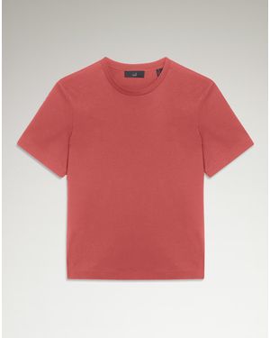 dunhill Homme Luxury T-Shirt En Jersey Double Épaisseur De Coton - Rouge