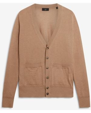 dunhill ' Luxury Superfine Camel Cardigan - Natural