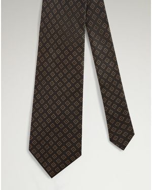 dunhill Luxury Silk Diamond Neats Printed Tie - Grey