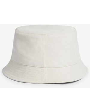 dunhill Luxury Cotton Linen Canvas Bucket Hat - White