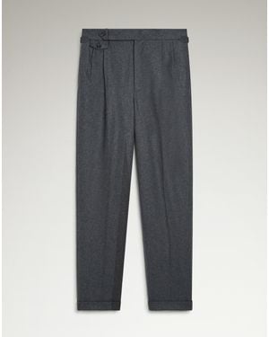 dunhill Pleated Wool-Cashmere Flannel Trousers - Grey