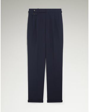 dunhill Uomo Luxury Pantaloni Dritti Sul Davanti - Blu