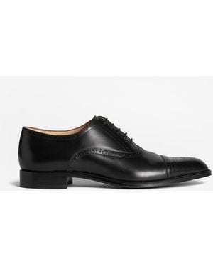 dunhill Luxury Kensington Oxford Semi-Brogue Shoes - Black