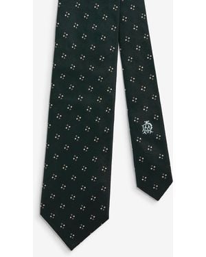 dunhill Uomo Luxury Cravatta Tessuta A Puntini Quadrati - Verde