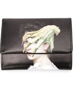 Undercover Printed Leather Wallet - Black