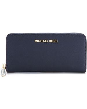 MICHAEL Michael Kors Jet Set Travel Za Continental Wallet Navy - Blue