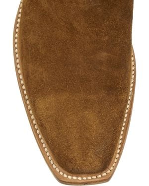 Lucchese + Romia Suede Western Boots - Brown