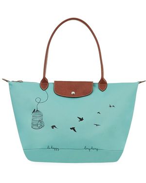 Longchamp Le Pliage Bird Cage Shoulder Bag - Blue